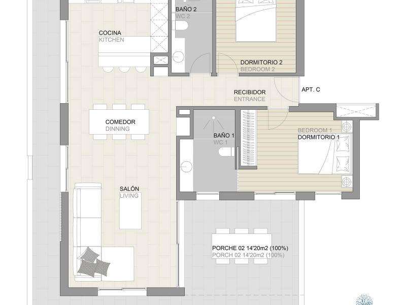 Contemporary Apartment for Sale in Mallorca with Spacious Private Terraces , Palma 