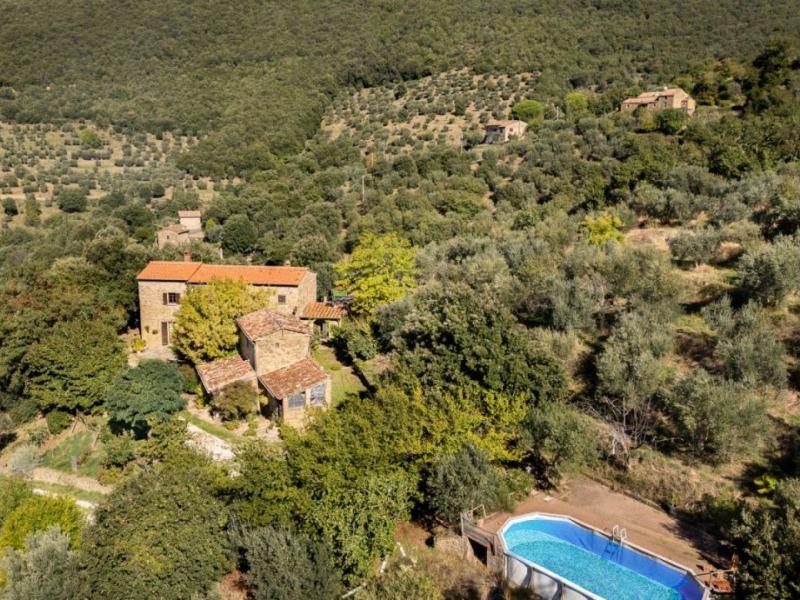 Restored Stone Country House with Pool and Olive Grove for Sale Near Cortona , Tuscany 