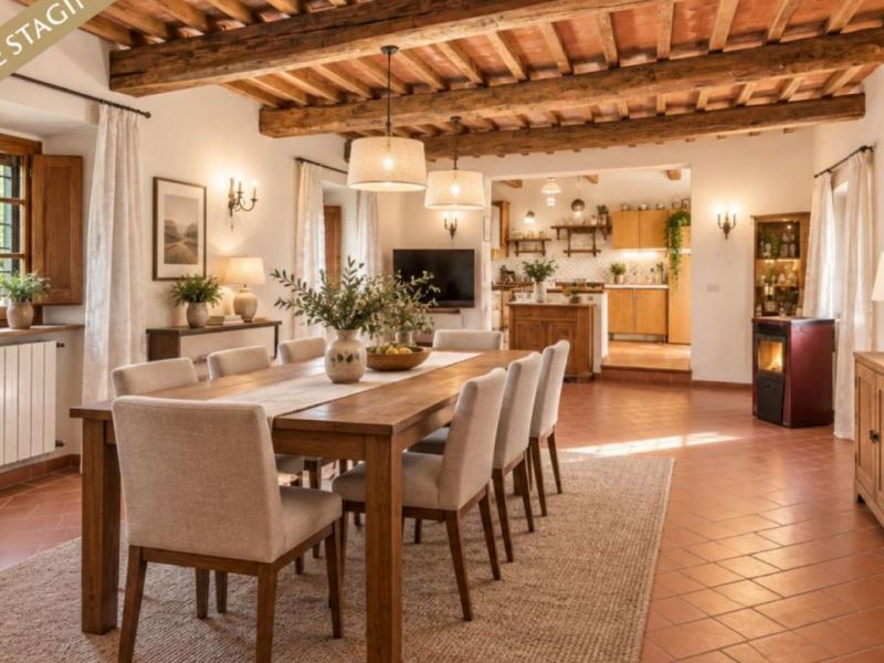 Restored Stone Country House with Pool and Olive Grove for Sale Near Cortona , Tuscany 