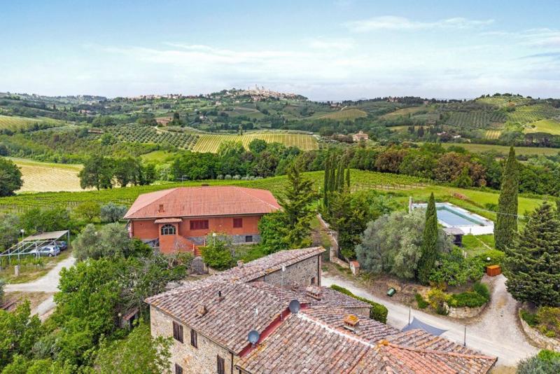 Winery Estate with Pool and Views of San Gimignano for Sale in Tuscany